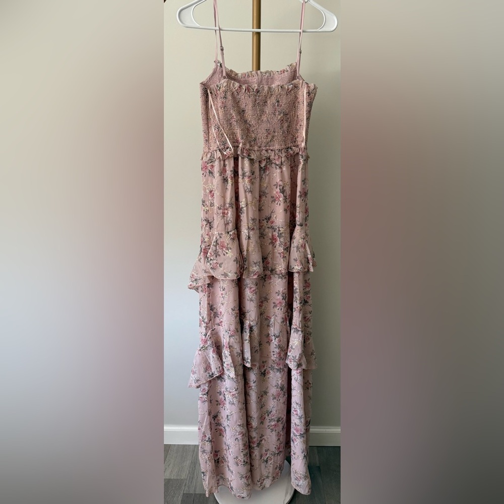 Floret Studios Floral Smocked Eyelet Tiered Maxi Dress - Picture 3 of 3